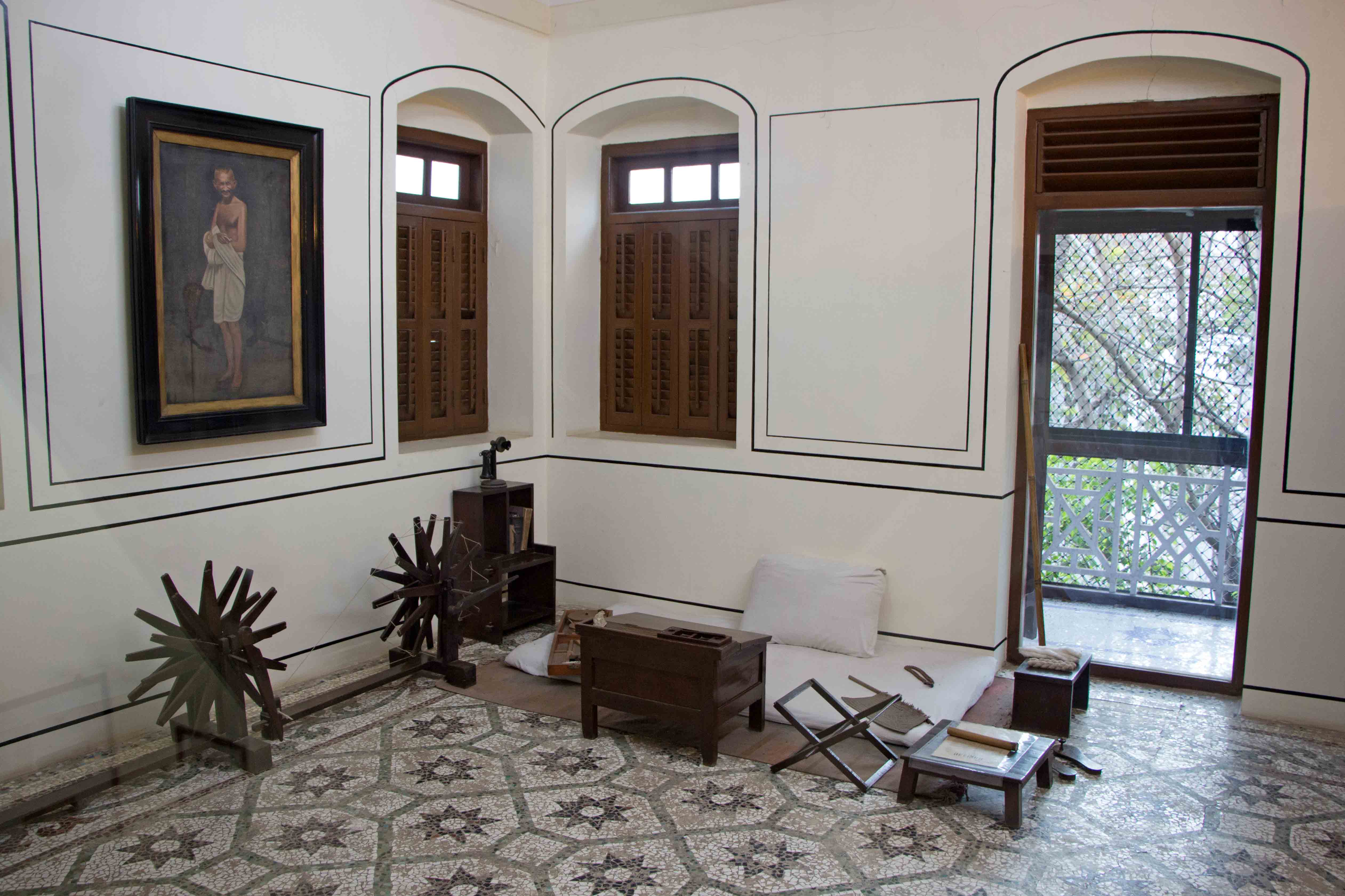 Gandhi's room at Mani Bhavan 