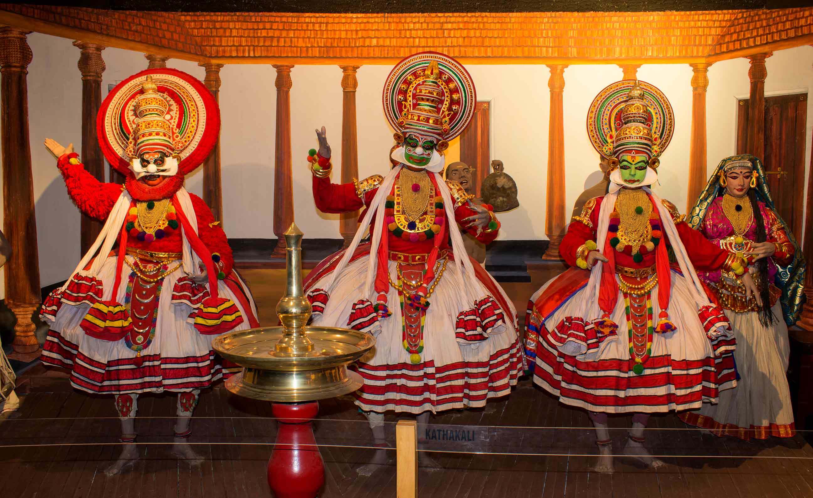 Kathakali figurines depicting a dance scene