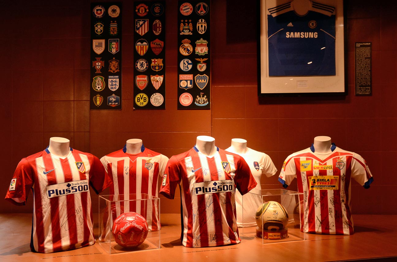 An image of the jerseys displayed at the museum