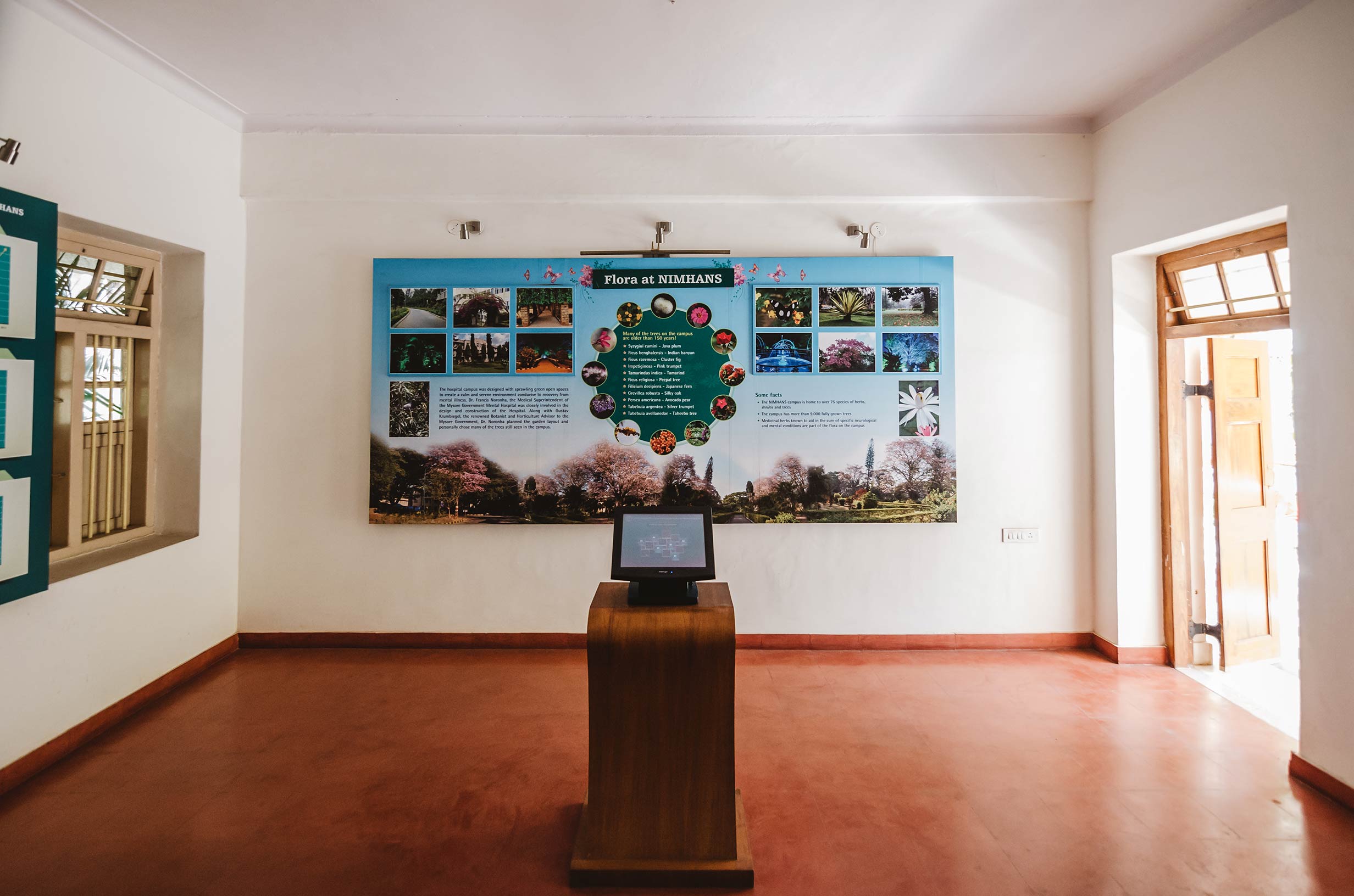 Display showing the flora at NIMHANS institute