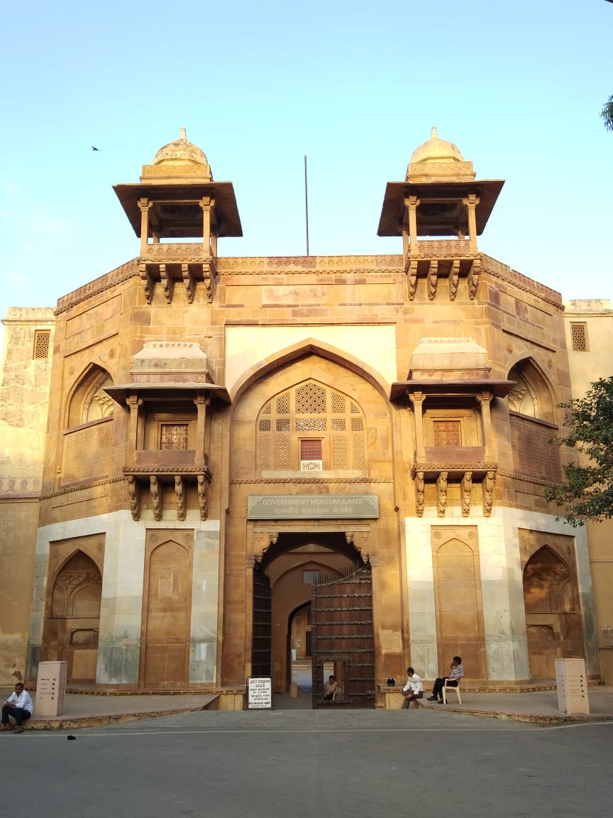Main entrance and front view of the Ajmer Government museum 